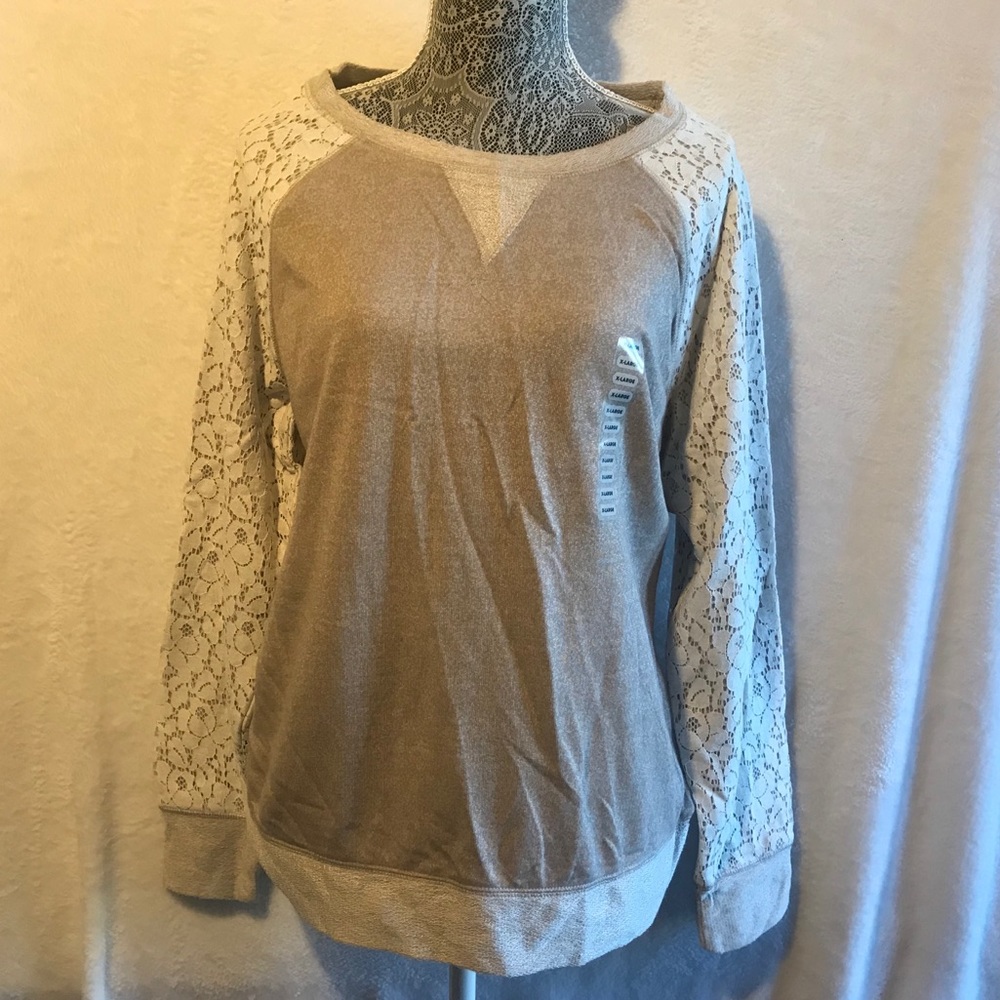 Philosophy sweatshirt with lace sleeves